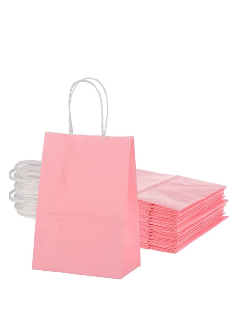 ECVV Gift Bags 48 Pieces Set Eco-Friendly Paper Bags With Handles Bulk Paper Bags Shopping Bags Kraft Bags Retail Bags Party Bags (PINK, 27 * 22 * 11 Cm)  - Image 1