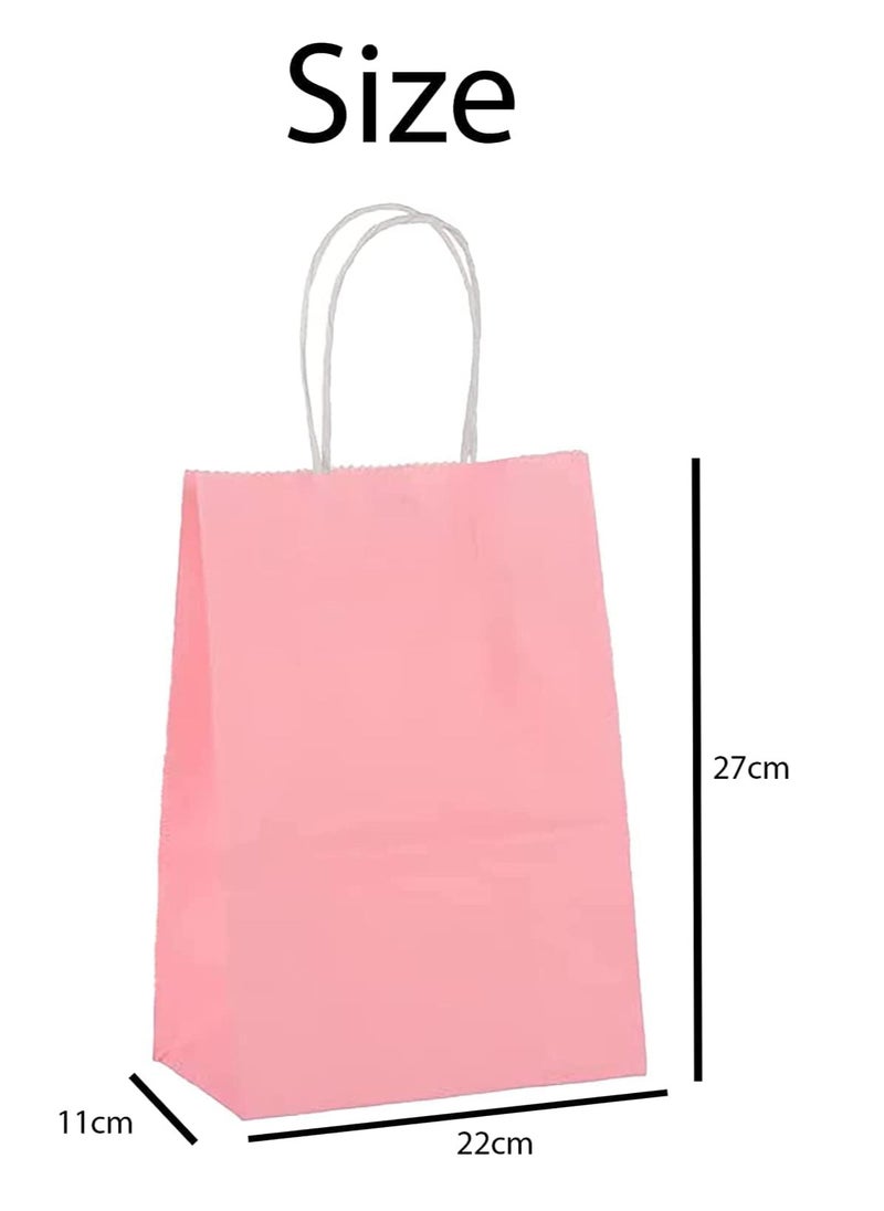 ECVV Gift Bags 48 Pieces Set Eco-Friendly Paper Bags With Handles Bulk Paper Bags Shopping Bags Kraft Bags Retail Bags Party Bags (PINK, 27 * 22 * 11 Cm)  - Image 2