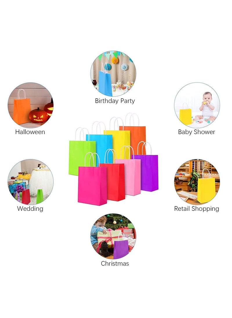ECVV Gift Bags 48 Pieces Set Eco-Friendly Paper Bags With Handles Bulk Paper Bags Shopping Bags Kraft Bags Retail Bags Party Bags (PINK, 27 * 22 * 11 Cm)  - Image 3