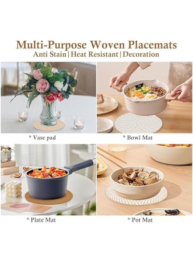 HOOKOR 7 Trivets for Hot Dishes, Hot pots and Pans, 4 Heat Resistant Hot Pads, Pot Holders for Kitchen, Hot Plate Mats for Kitchen Countertops, Table, Home Essentials, Farmhouse Decor (Brown)  - Image 3