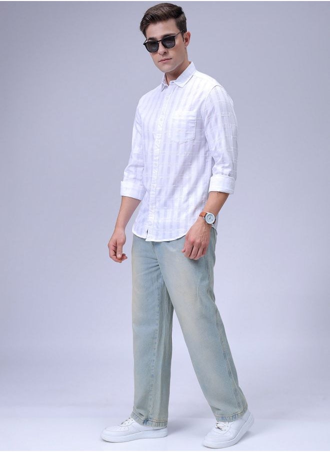 The Indian Garage Co - Men Slim Fit Checkered Full Sleeves Cutaway Collar Casual Shirt - Image 1