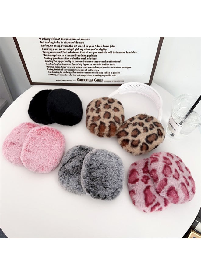 Stuffed Pure Color Suitable For Apple AirPods Max Protective Cover Headphone Protective Case AirPods Leopard Print-Color:Gray Plush-Applicable Models:Airpods MAX  - Image 2