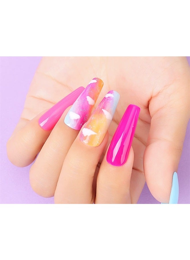 AIMEILI Soak Off Hot Pink Neon Gel Nail Polish Set, Summer Color Neon Pink Orange Purple Blue Color Gel Set Of 6pcs X 10ml - Kit Set 12 - Image 4