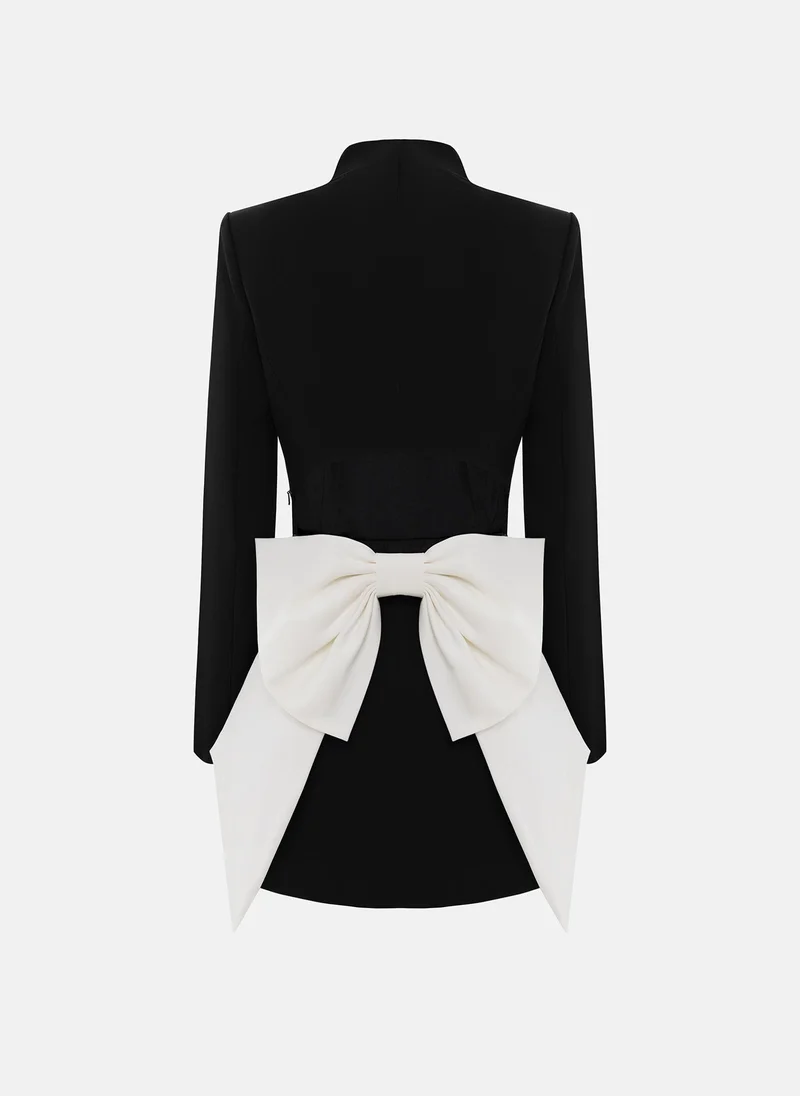 Lichi  Fitted mini dress with contrasting bow at the back for Women | Best Price UAE