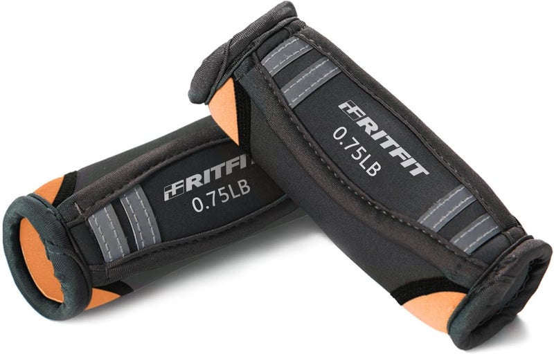 RitFit Soft Hand Weights Set - 0.5/0.75/1/1.5/2 LBS (1 Pair) Walking Dumbbell for Women & Men with Reflective Straps - Jogging, Running, Physical Therapy, Aerobics - Pink Orange Blue Grey Black - Image 1