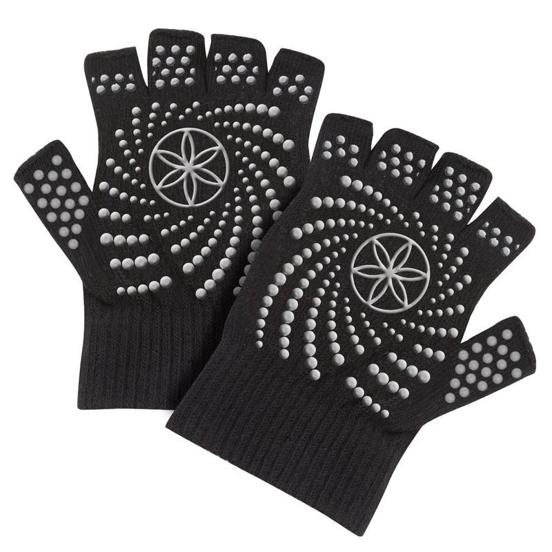 Gaiam Grippy Yoga Gloves, Black/Grey - Image 3
