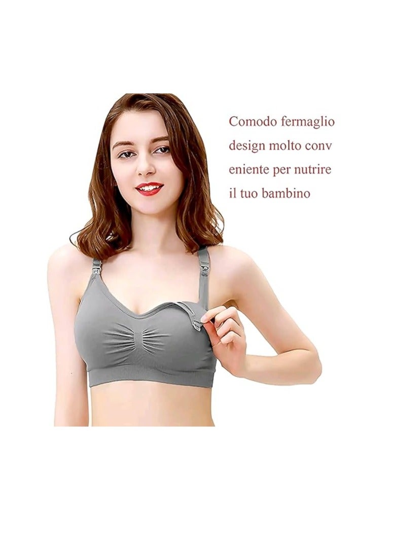3 Pack Women’s Nursing Bra, Seamless Maternity Bra with Removable Spill Prevention Bra Pads - Image 2