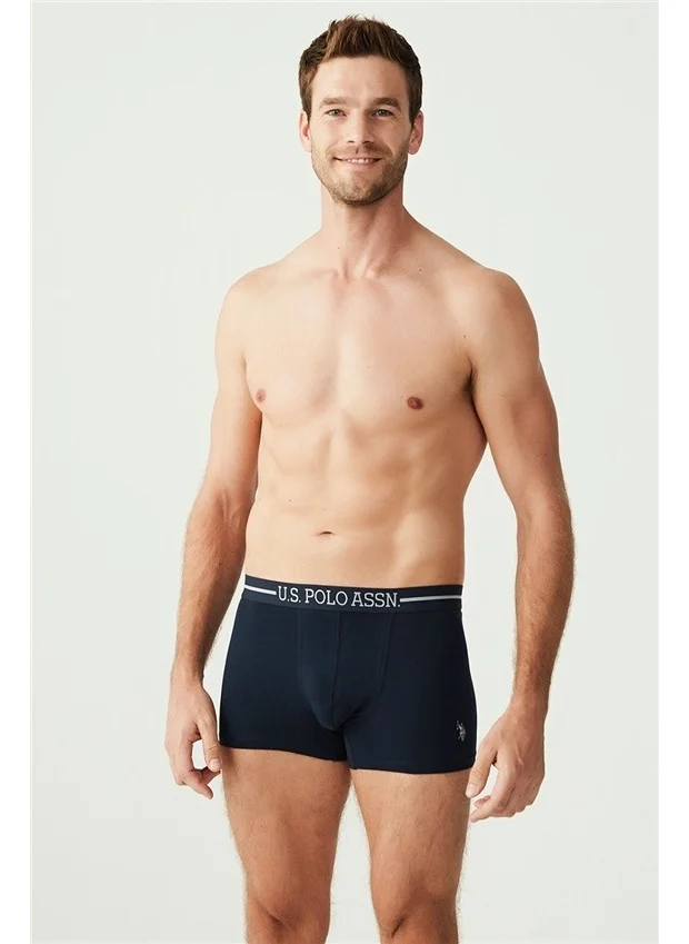 يو اس بولو اسن BASE. Polo Assn. Men's Navy Blue - Navy Blue Melange 3-Piece Boxer