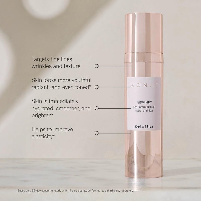 MONAT Rewind Age Control Nectar - Fast Absorbing Hydrating Serum. Skin Perfecting Natural AHA. Correcting & Transforming Face Serum, Anti Aging Face Cream w/Hyaluronic Acid - Net Wt 30 ml / 1 fl. oz. - Image 3