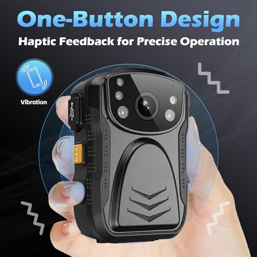 OmniMaster PatrolMaster 1296P UHD Body Camera with Audio, 2 Inch Display, Night Vision, Waterproof, Shockproof, Body Worn with Compact Design, Police Use (64GB) - Image 2