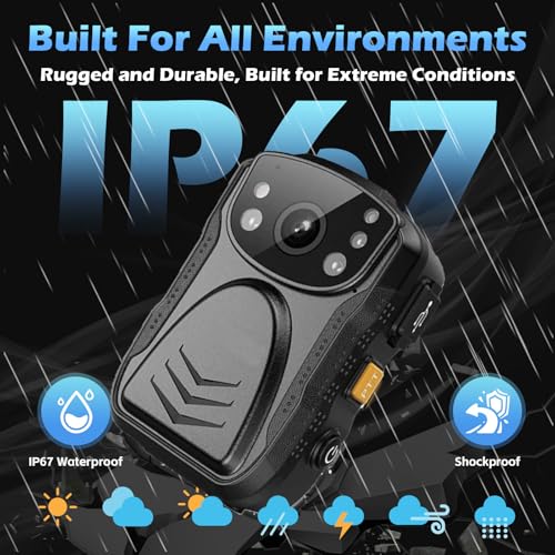OmniMaster PatrolMaster 1296P UHD Body Camera with Audio, 2 Inch Display, Night Vision, Waterproof, Shockproof, Body Worn with Compact Design, Police Use (64GB) - Image 5