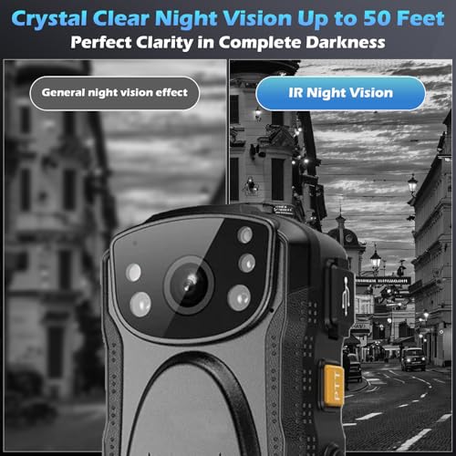 OmniMaster PatrolMaster 1296P UHD Body Camera with Audio, 2 Inch Display, Night Vision, Waterproof, Shockproof, Body Worn with Compact Design, Police Use (64GB) - Image 4