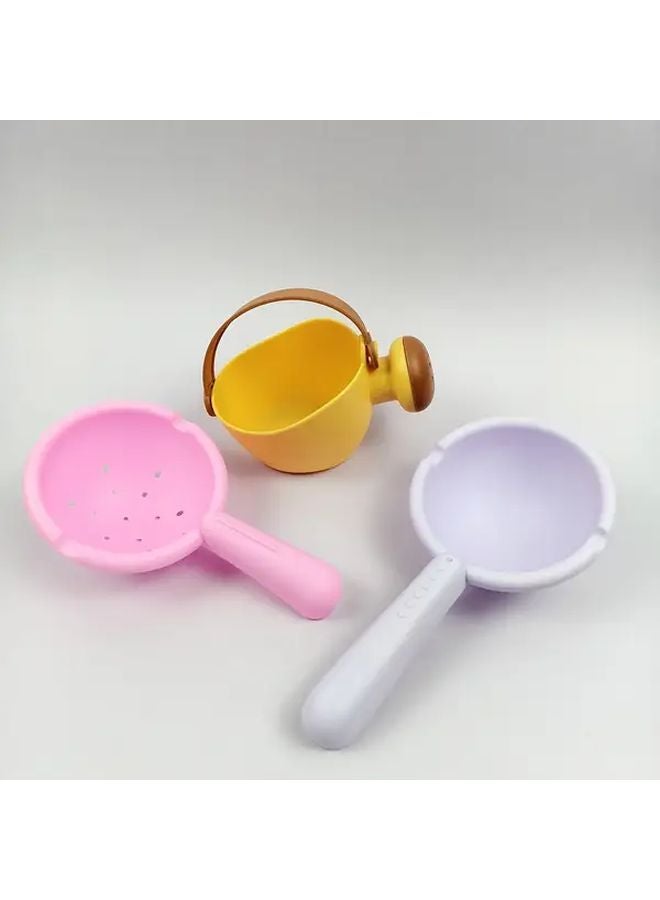 3pcs Colorful Plastic Watering Can Set With Spoons For Water Play Sensory Tools - Image 5