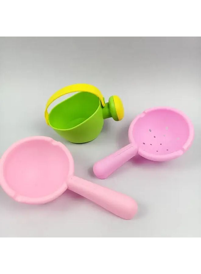 3pcs Colorful Plastic Watering Can Set With Spoons For Water Play Sensory Tools - Image 2