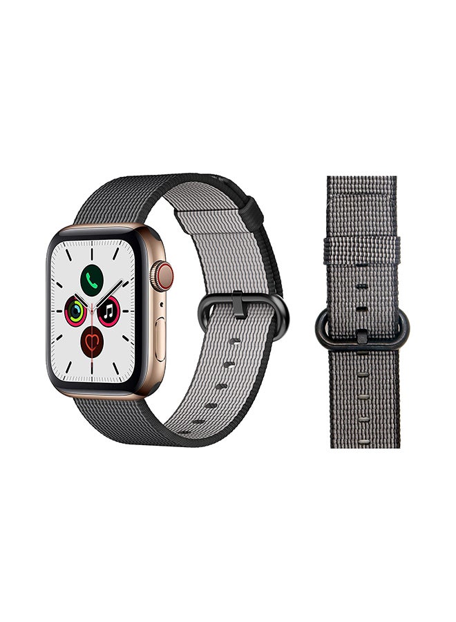 Alyashmac Round Buckle Nylon Replacement Band For Apple Watch Series 5/4/3/2/1 White Black - Image 1
