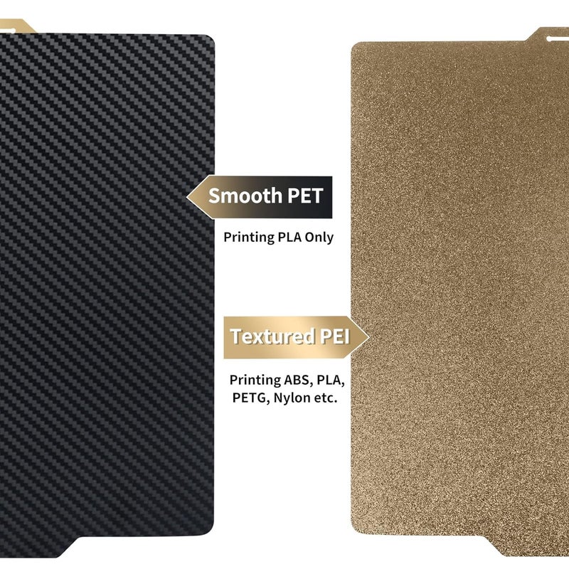IdeaFormer-3D لوحة بناء IdeaFormer-3D PET PEI لطابعة Bambu Lab X1 X1C X1E P1P P1S A1، مقاس 257x257 مم، وجهان أملسان من ألياف الكربون PET + منصة PEI محكمة، لوحة فولاذية زنبركية مرنة لسرير طابعة Bambulab ثلاثية الأبعاد - Image 2