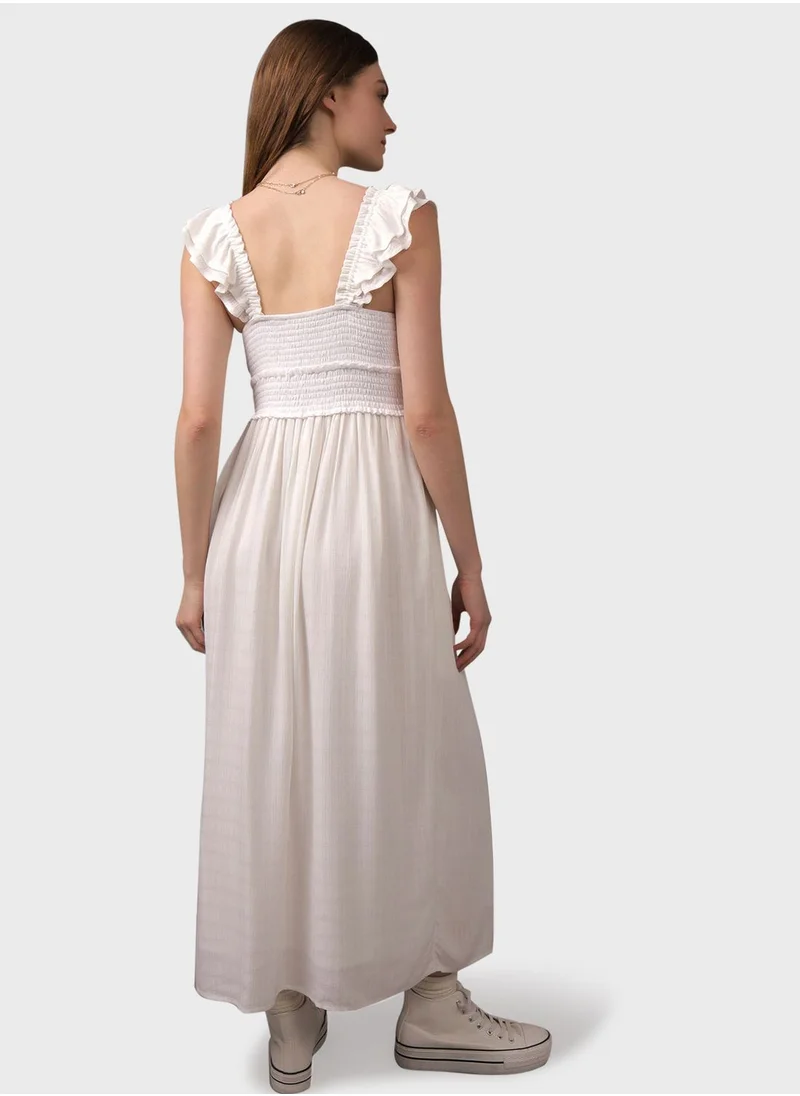 American Eagle Flutter Sleeve Tiered Dress
