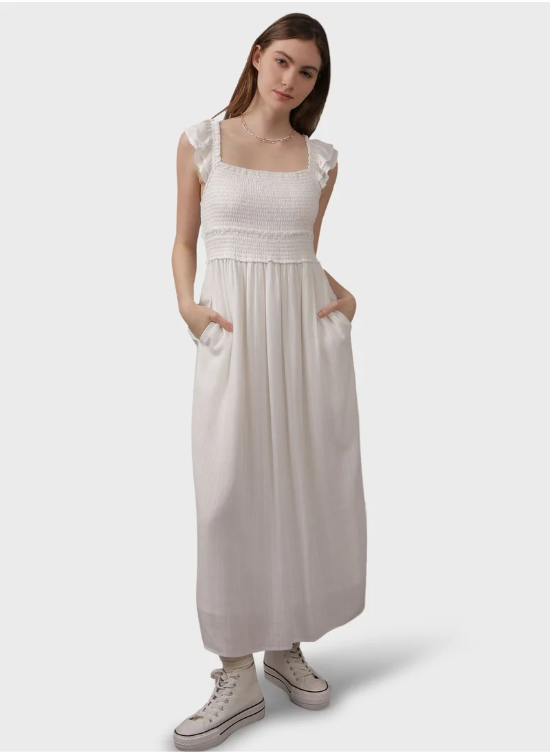 American Eagle Flutter Sleeve Tiered Dress
