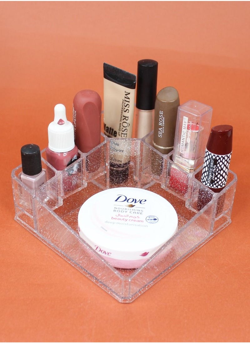 CANDAN - Cosmetic organizer beautiful clear acrylic make up holder for everyday collection now arrange makeup in stylish and elegant way - Image 1