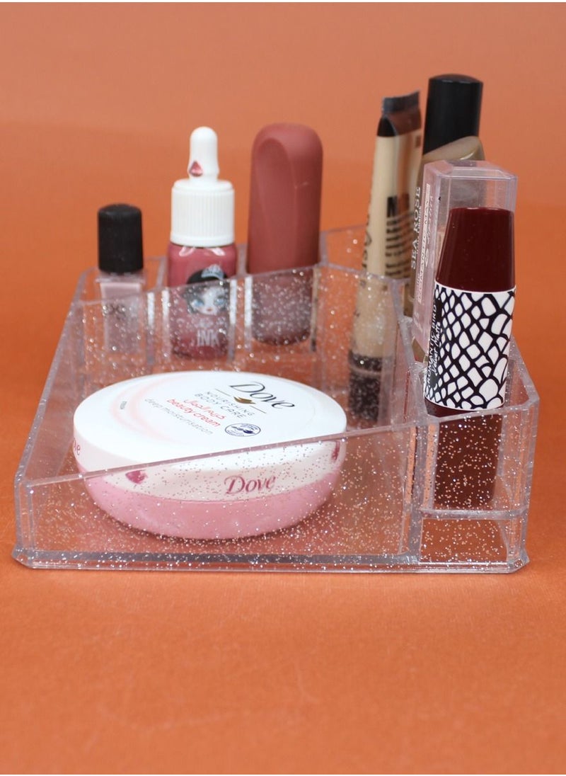 CANDAN - Cosmetic organizer beautiful clear acrylic make up holder for everyday collection now arrange makeup in stylish and elegant way - Image 1