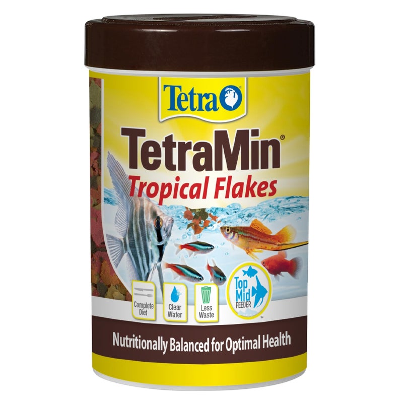 Tetra TetraMin Tropical Flakes 3.53 Ounces, Nutritionally Balanced Fish Food, Model Number: 16204 - Image 1