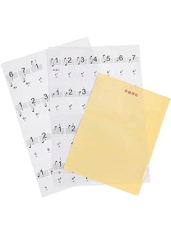 Removable Piano Key Stickers 88 Keys White Note Labels for Beginners Music Learning - Image 1