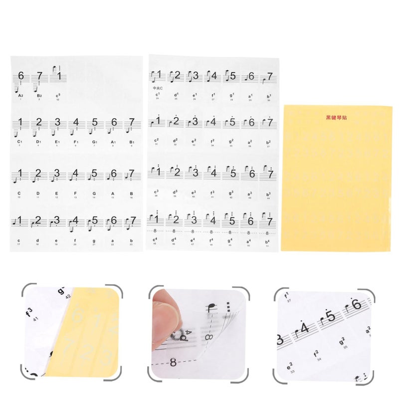 Removable Piano Key Stickers 88 Keys White Note Labels for Beginners Music Learning - Image 4
