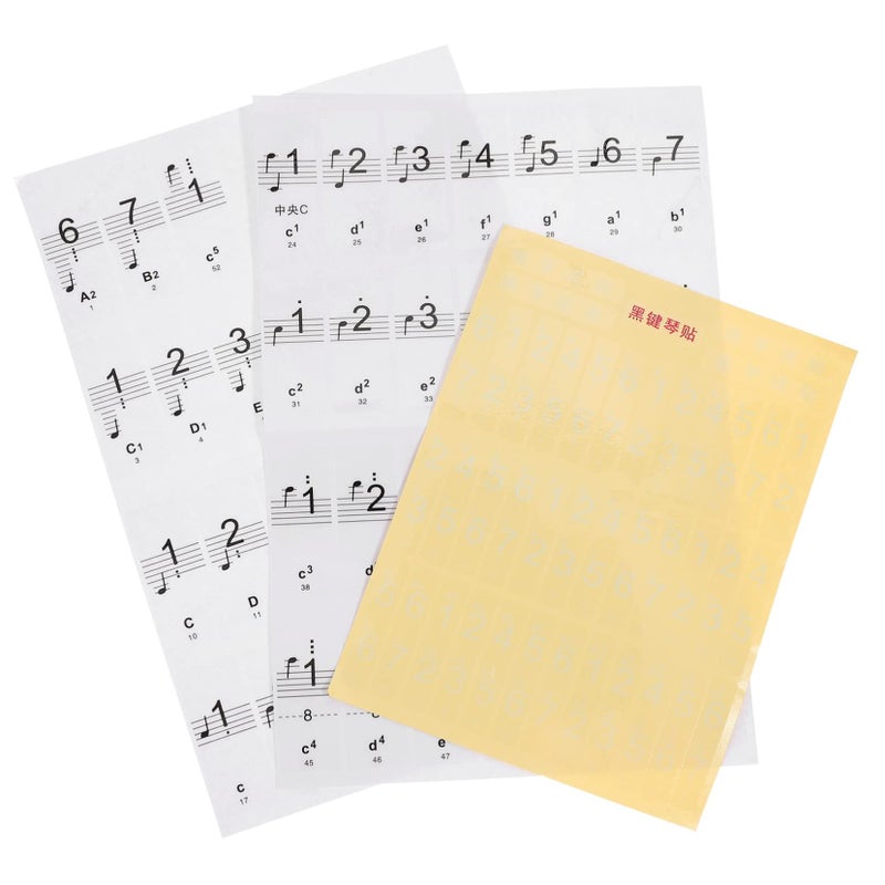 Removable Piano Key Stickers 88 Keys White Note Labels for Beginners Music Learning - Image 2