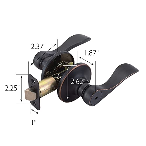 Design House 700534 Springdale Privacy Bed and Bath Door Lever Oil Rubbed Bronze - Image 2
