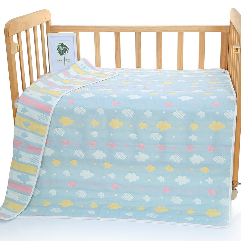 Baby Bath Towel & Blanket, Soft Cotton Gauze, 6-Layer Design