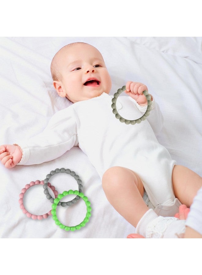 Nearbyme Silicone Teether Bracelets, Silicone Teether Rings, Food Grade Silicone Toys Rings Chewers, Soft and Easy to Hold Teether Rings  - Image 4