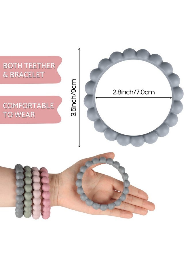 Nearbyme Silicone Teether Bracelets, Silicone Teether Rings, Food Grade Silicone Toys Rings Chewers, Soft and Easy to Hold Teether Rings  - Image 3