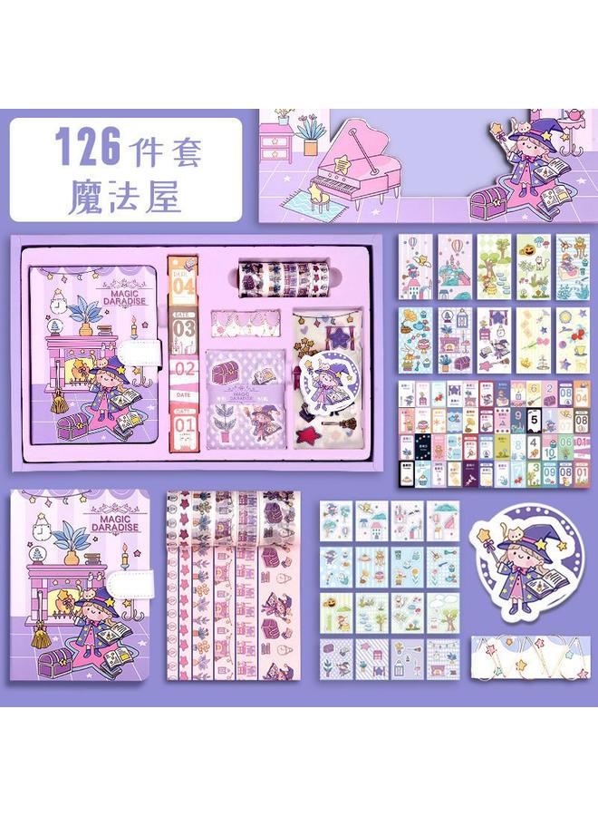 Bluejw Net Red Hand Ledger Suit Cute Girl Diary Walking Stick Material Tool Material Tape Sticker Gift Box To Zhe - Image 1