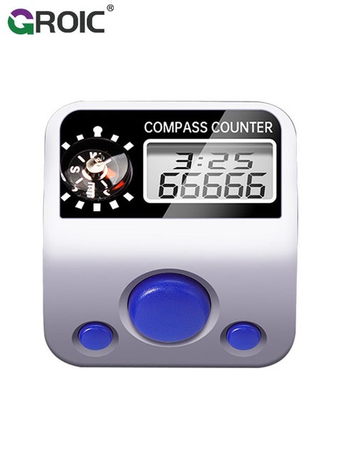 Electronic Finger Counter,5 Digit LCD Electronic Digital Display, Hand Tally Clicker Counter, Digital Handheld Tally Counter,Muslim Prayer Time Reminder Ring,Tasbih Counter