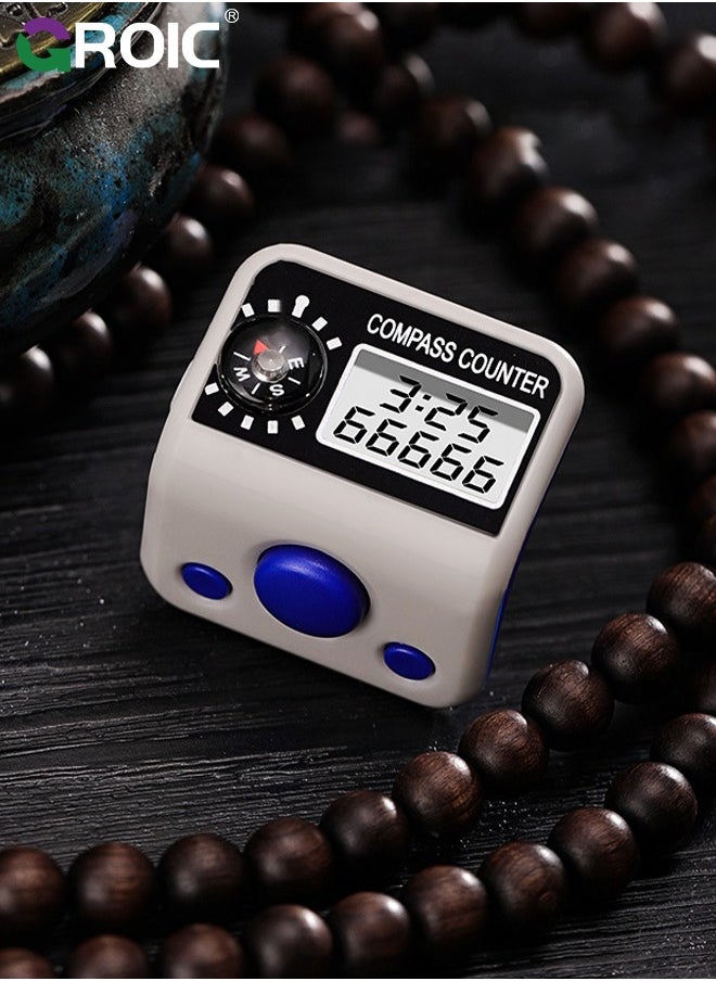 GROIC - Electronic Finger Counter,5 Digit LCD Electronic Digital Display, Hand Tally Clicker Counter, Digital Handheld Tally Counter,Muslim Prayer Time Reminder Ring,Tasbih Counter - Image 1