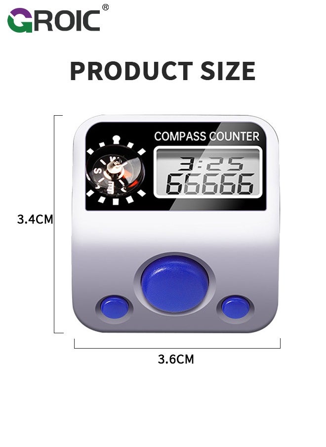 GROIC - Electronic Finger Counter,5 Digit LCD Electronic Digital Display, Hand Tally Clicker Counter, Digital Handheld Tally Counter,Muslim Prayer Time Reminder Ring,Tasbih Counter - Image 1