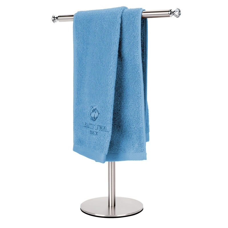 Songtec Hand Towel Holder Stand with Crystal knobs Fingertip Towel Rack RustProof Accessories Jewelry Stand  Brushed Nickel