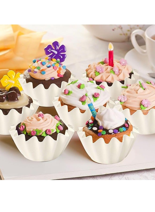 أكواب ورقية للكيك يمكن التخلص منها، صواني ورقية للكيك مقاومة للحرارة العالية ومقاومة للعفن، أكواب أقحوان، صواني كعك صغيرة للخبز المنزلي 50 قطعة - Image 4