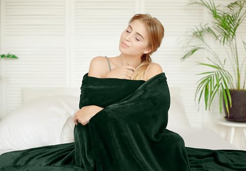 Utopia Bedding Fleece Blanket Twin Size Forest Green 300GSM Luxury Anti-Static Fuzzy Soft Microfiber Bed Blanket (60x80 Inch) - Image 4