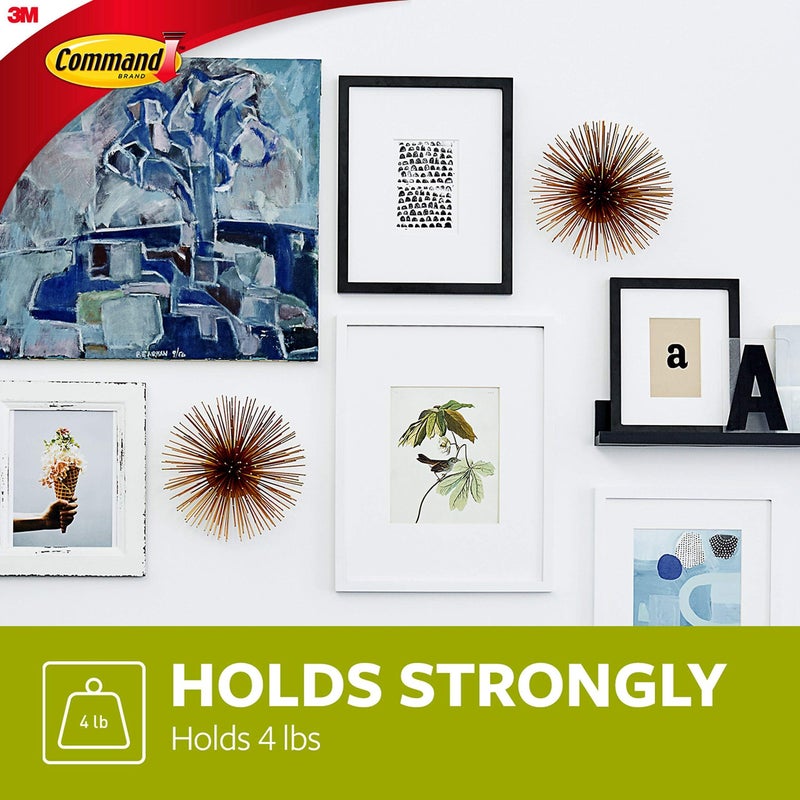 كوماند تحمل الشماعات الخلفية لسلك الأوامر ما يصل إلى 3 رطل و3 شماعات مع 6 شرائط تحكم، شماعات صور معلقة خالية من التلف لإطارات الأسلاك الخلفية حتى 11 بوصة × 17 بوصة بدون أدوات شماعات الإطار لمساحات المعيشة - Image 3