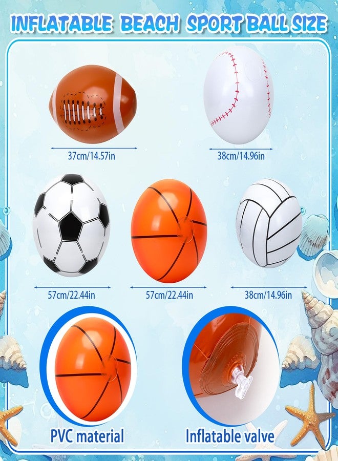 MARFOREVER 16 Inches Inflatable Sports Ball Balloon Set (5 Pcs), Basketball Baseball Football Volleyball Golf Ball for Sports Themed Parties Birthday Celebrations and Decorations - Image 3