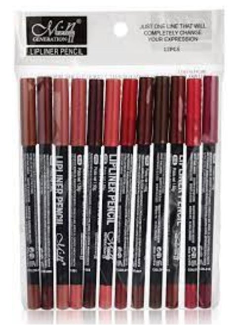 12-Piece M.N Lip Liners 12 Colors