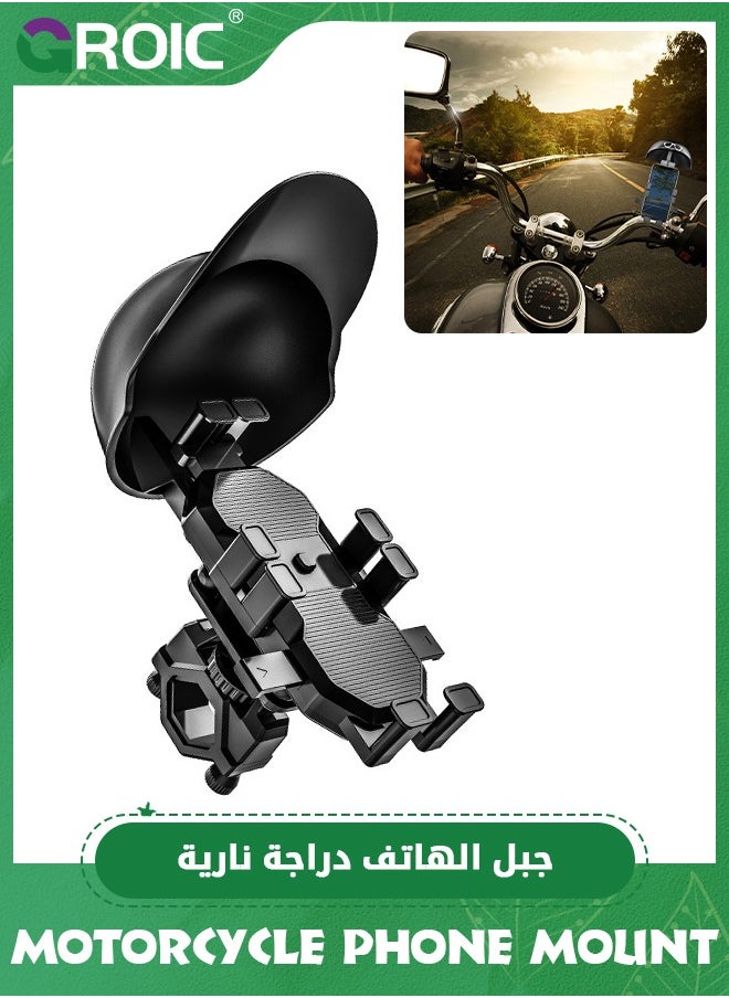 GROIC Bike Phone Holder, Motorcycle Phone Mount Motorcycle Handlebar Cell Phone Clamp, Scooter Phone Clip with Helmet,Bicycle Riding Equipment  - Image 1