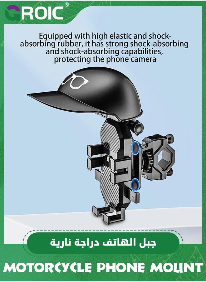 GROIC Bike Phone Holder, Motorcycle Phone Mount Motorcycle Handlebar Cell Phone Clamp, Scooter Phone Clip with Helmet,Bicycle Riding Equipment  - Image 2
