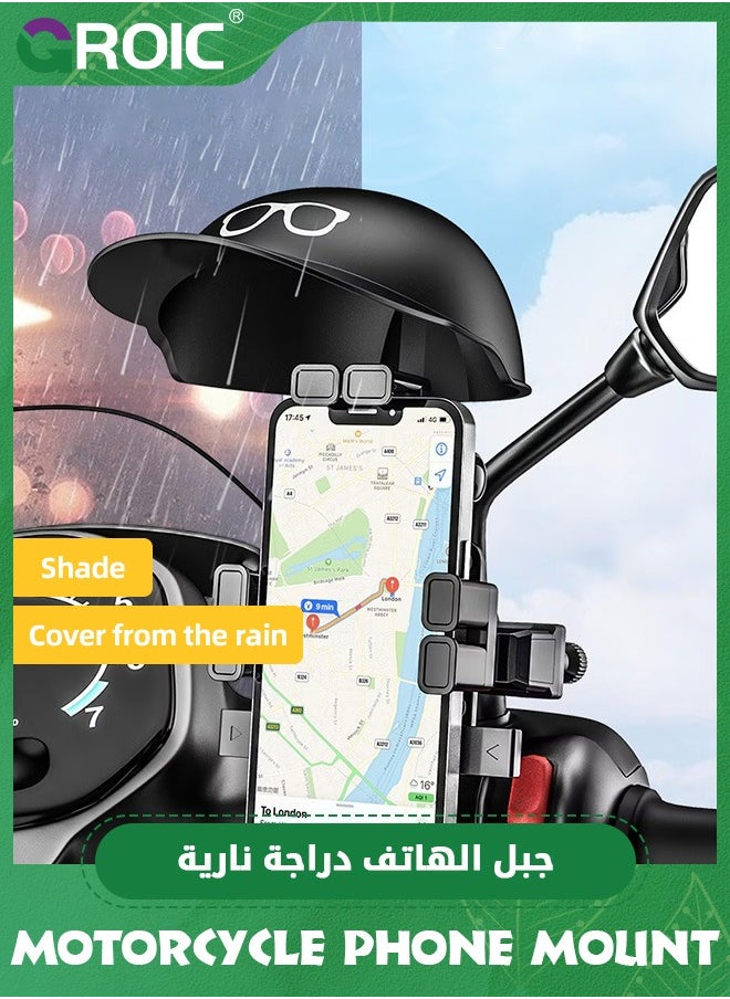 GROIC Bike Phone Holder, Motorcycle Phone Mount Motorcycle Handlebar Cell Phone Clamp, Scooter Phone Clip with Helmet,Bicycle Riding Equipment  - Image 5