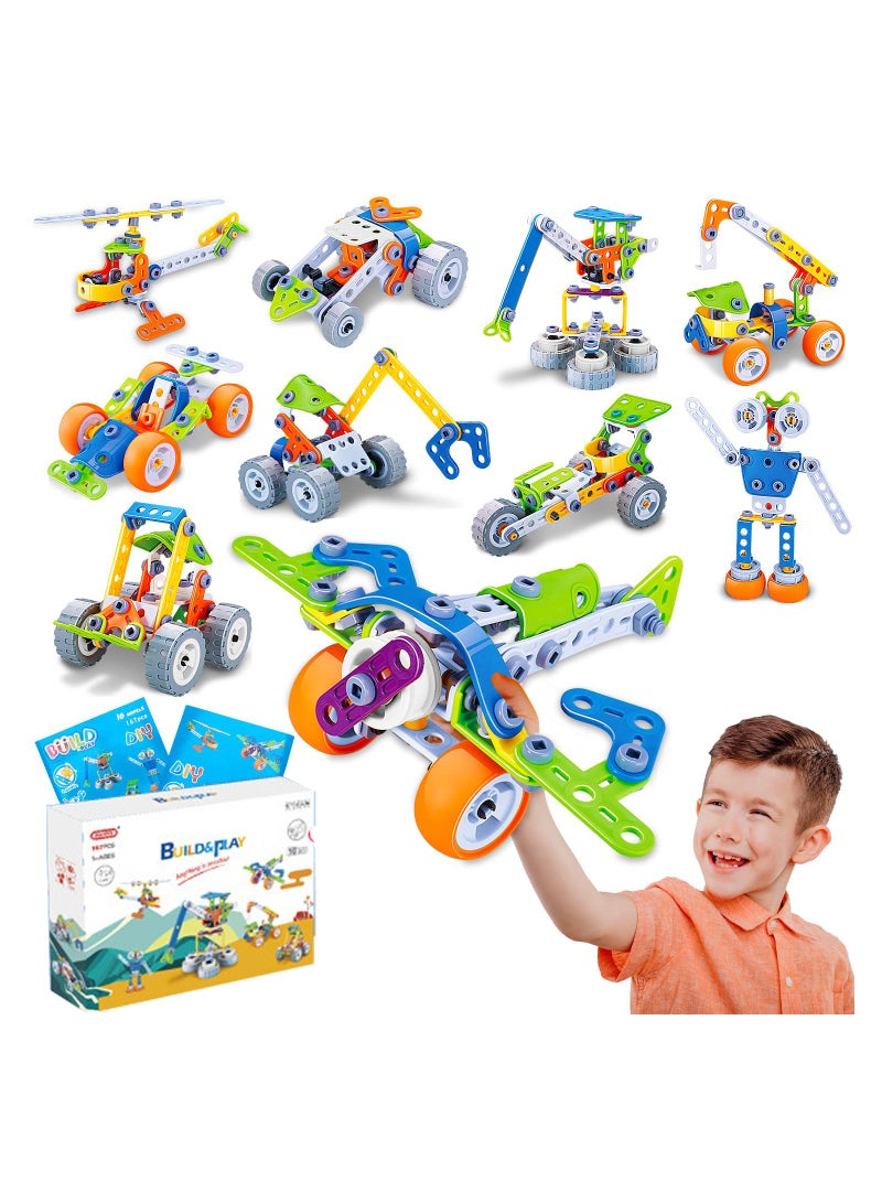 167 قطعة من كتل البناء ألعاب STEM، هدايا عيد ميلاد للأولاد من 5 إلى 10+ سنوات، مجموعة بناء تعليمية للأطفال ذوي الاحتياجات الخاصة، مشاريع STEM للأطفال من 5 إلى 12 سنة، ألعاب تعليمية إبداعية - Image 2
