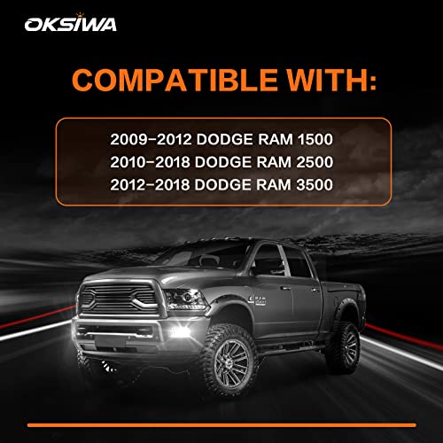 OKSIWA LED Fog Lights for Dodge Ram 1500 2009-2012,Dodge Ram 2500 2010-2018,Dodge Ram 3500 2012-2018,Plug and Play Front Bumper Fog Lamps Replacement, Weatherproof - Image 2