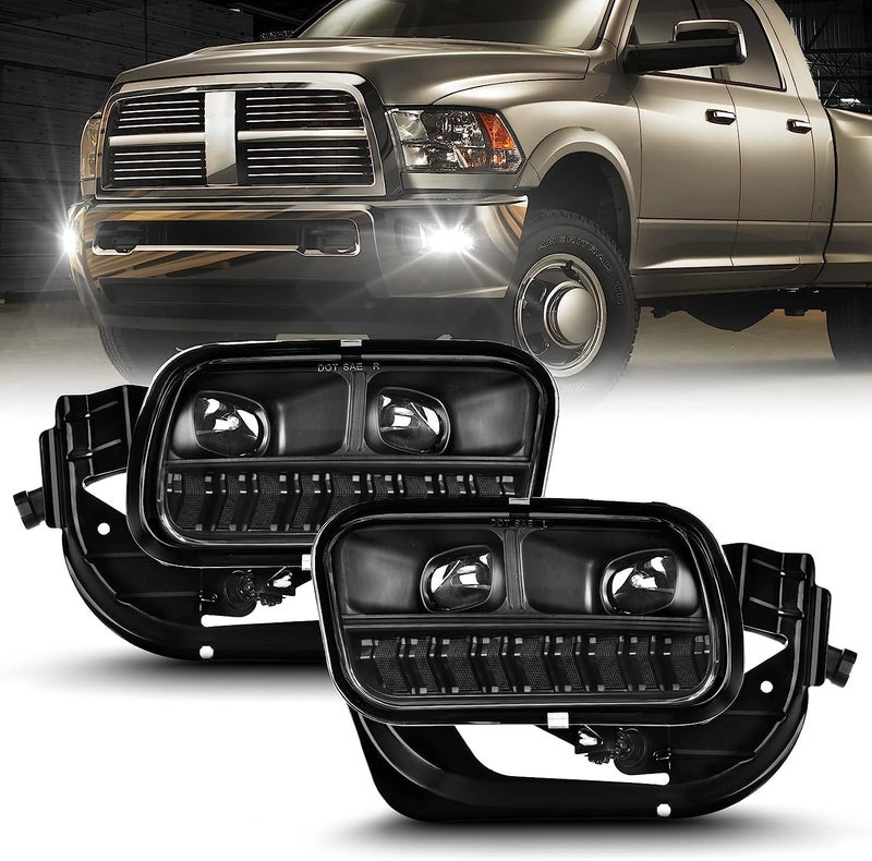 OKSIWA LED Fog Lights for Dodge Ram 1500 2009-2012,Dodge Ram 2500 2010-2018,Dodge Ram 3500 2012-2018,Plug and Play Front Bumper Fog Lamps Replacement, Weatherproof - Image 1