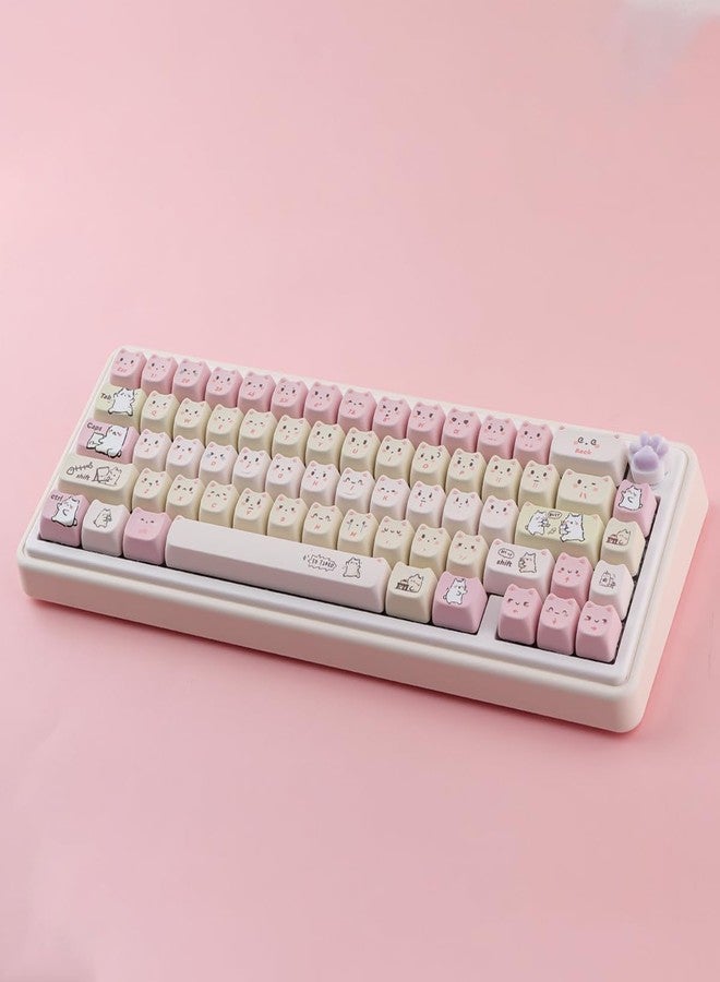 TYRIXKI PBT Keycaps 145 Keys Cute Keycap Dye-Sublimation Lazy Cat Keycaps Mao Profile Custom Keycap for Cherry Gateron MX Swithes Mechanical Gaming Keyboards - Image 5