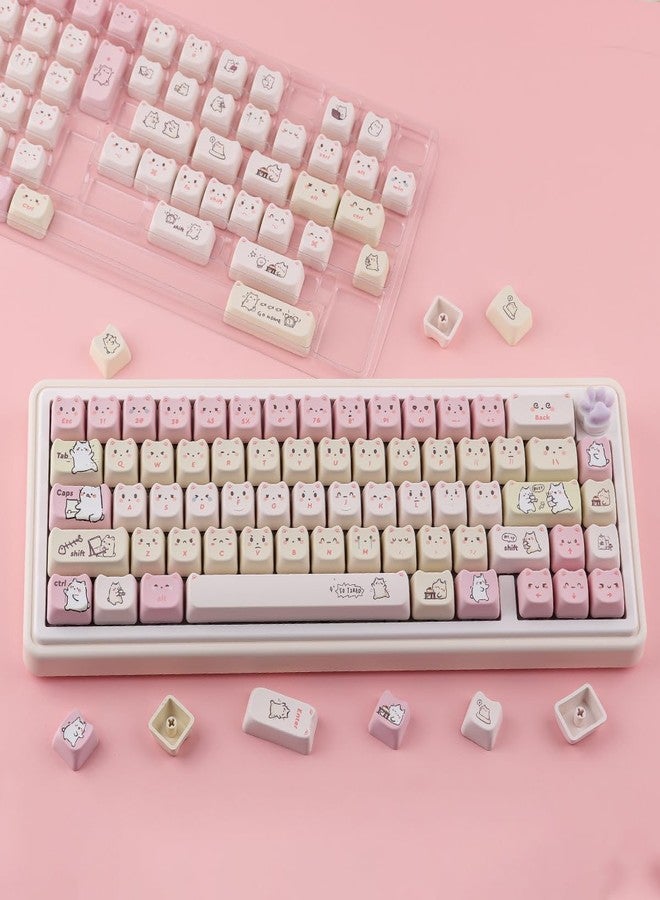 TYRIXKI PBT Keycaps 145 Keys Cute Keycap Dye-Sublimation Lazy Cat Keycaps Mao Profile Custom Keycap for Cherry Gateron MX Swithes Mechanical Gaming Keyboards - Image 3